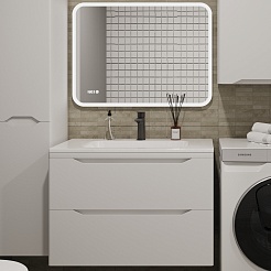 Style Line Мебель для ванной Марелла 80 Люкс Plus антискрейтч подвесная белая матовая – фотография-1